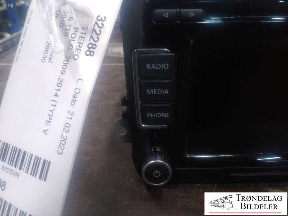 Bilstereo til VW Polo 2009-2014 (Type V, Fase 1)  (3C8 035 195|B17100051|)