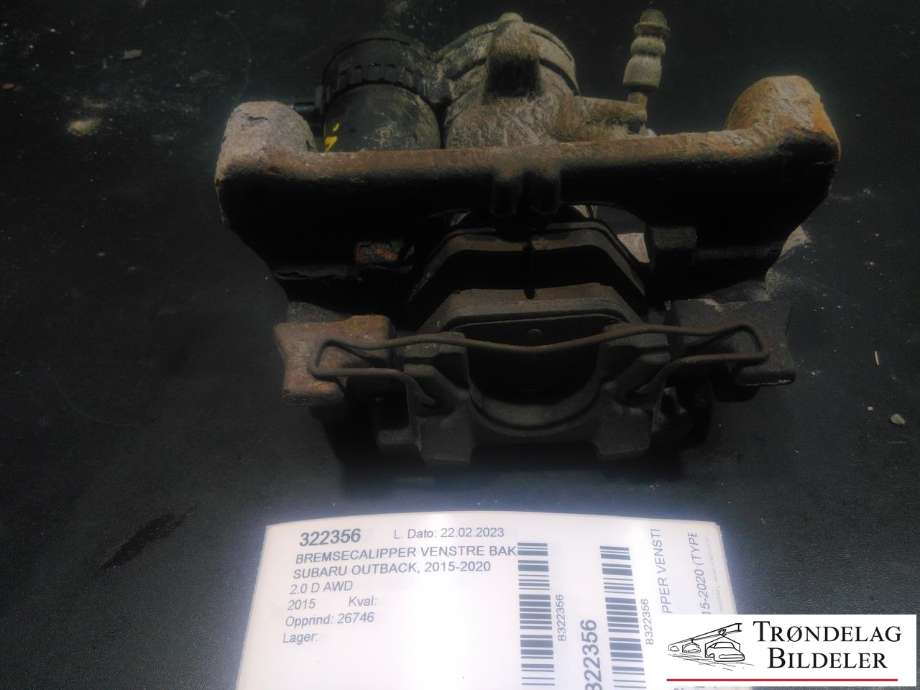 Bremsecaliper venstre bak, elektrisk til Subaru Outback 2015-2020 (Type V) (SUBARU|26692AL010|300X17MM|)