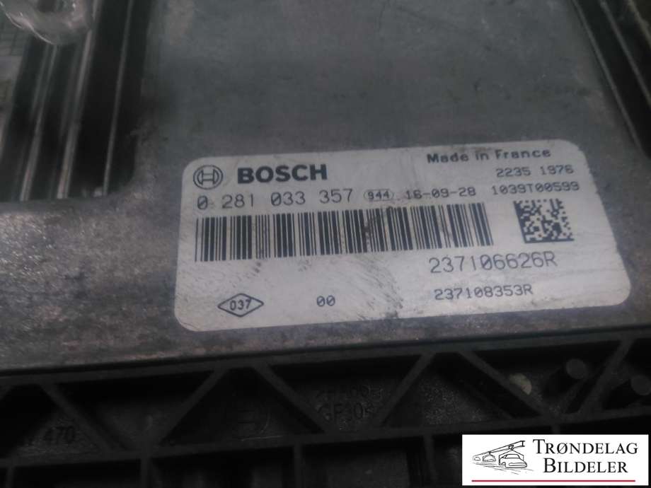 Styreenhet motor til Nissan NV300 2016-->>  (BOSCH|0 281 033 357|237106626R|1039T00599)