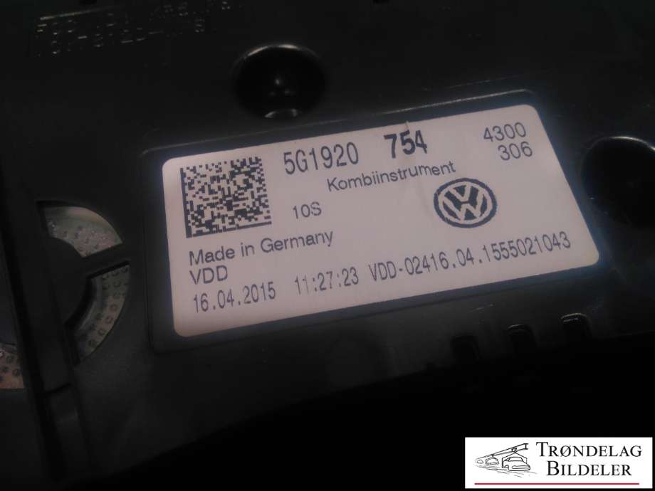 Instrumentpanel til VW Golf VII 2012-2017 (Fase 1) (5G1920754|A2C91212300|)