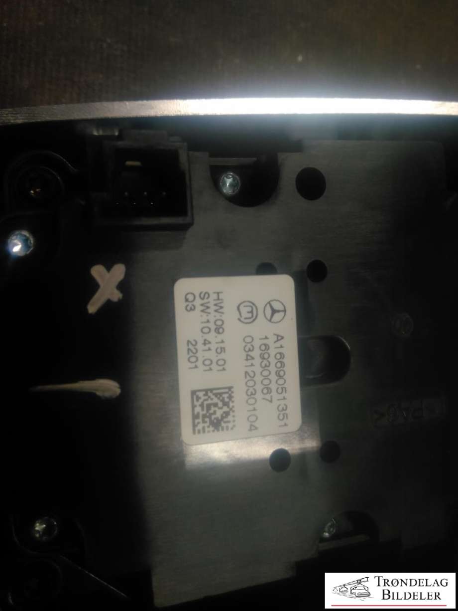 Bilstereo navigasjon betjeningspanel til Mercedes GL 2012-2016 (Fase 1) (X166) (X166) (A1669051351|)