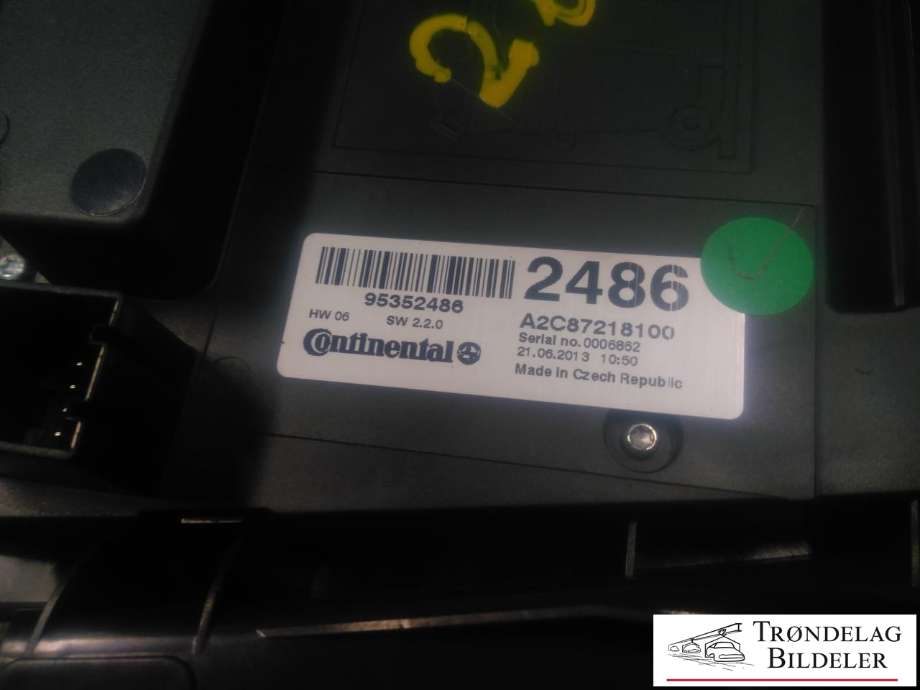 Varmeapparat betjening til Opel Mokka 2012-2016 (Type I, Fase 1)  (A2C87218100|95352486|20765760)