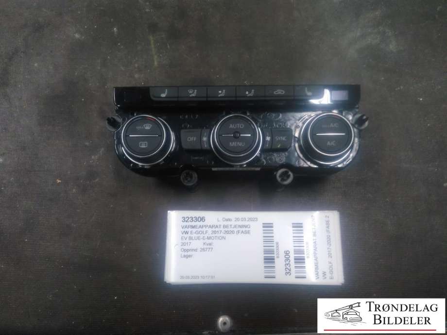 Varmeapparat betjening til VW e-Golf 2017-2020 (Fase 2) (5GE907044AN|5HB 013 104-28|)