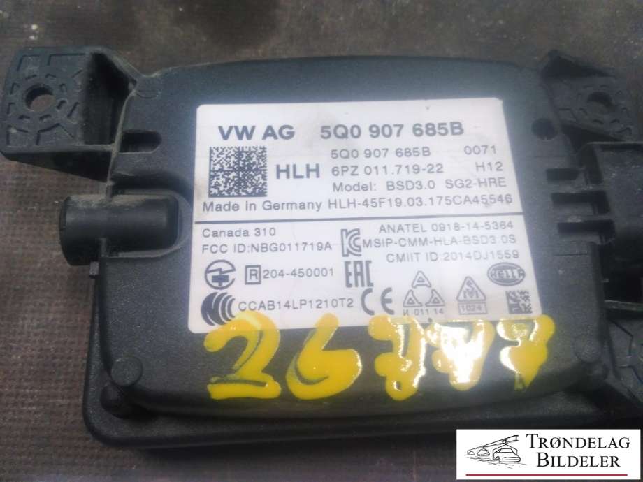 Sensor blindsone til VW e-Golf 2017-2020 (Fase 2)  (VW AG|5Q0 907 685 B|)