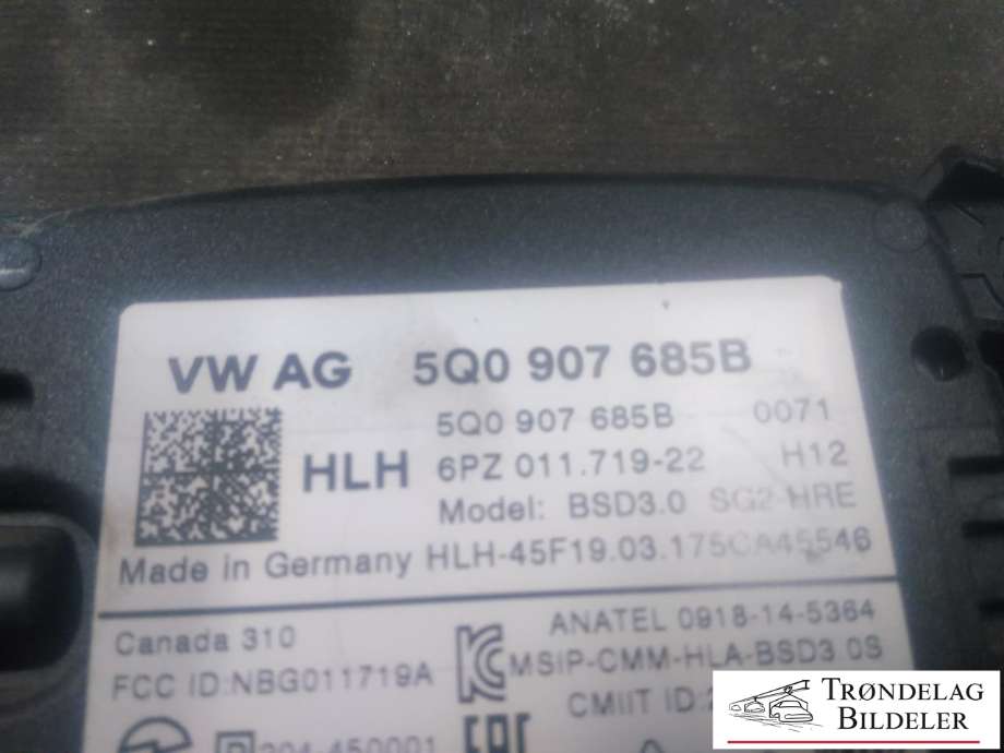 Sensor blindsone til VW e-Golf 2017-2020 (Fase 2)  (VW AG|5Q0 907 685 B|)