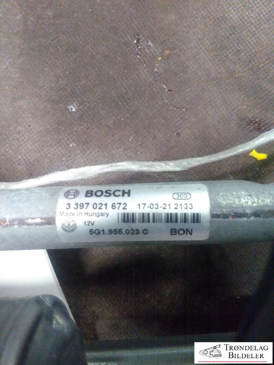 Viskermotor frontrute komplett m/overføring til VW e-Golf 2017-2020 (Fase 2)  (BOSCH|3397021672|)