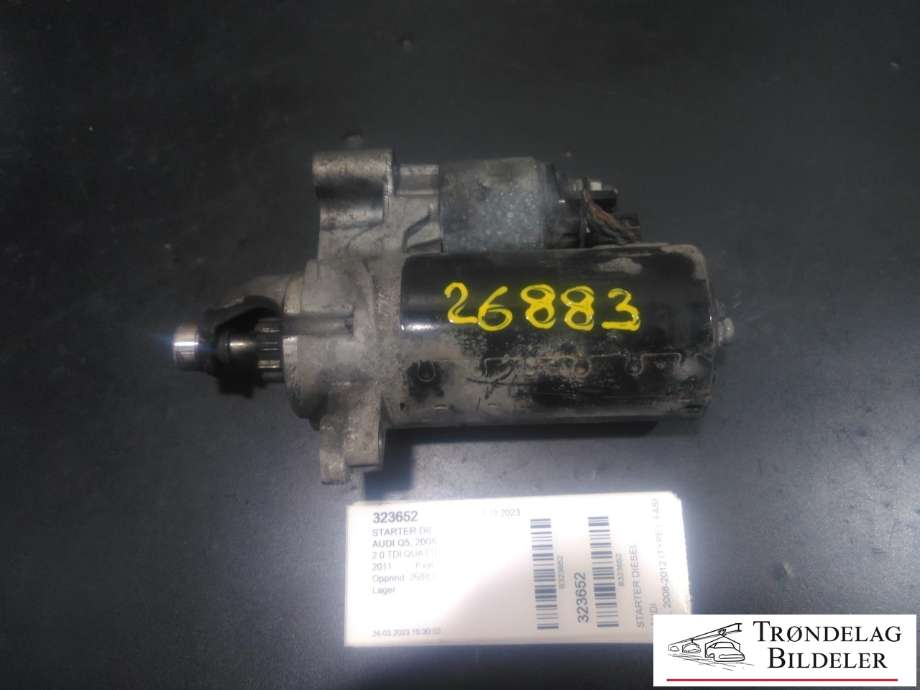 Starter diesel til Audi Q5, 2008-2012 (Type I, Fase 1)  (BOSCH|03L911021E|03L911021EX|03L911021G|03L911021GX|986024040)