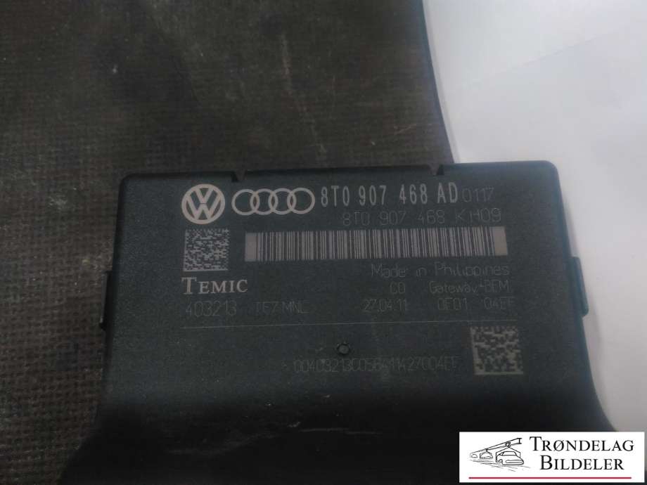 Styreenhet sentrallås til Audi Q5 2008-2012 (Type I, Fase 1)  (8T0 907 468 AD|)