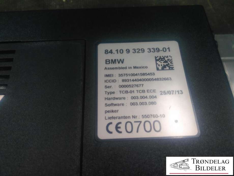 Styreenhet diverse til BMW 3-Serie 2012-2018 (F30/F31/F34) (F30/F31/F34) (BMW|84.10 9 329 339-01|M13002085154|2609-063-183-51)