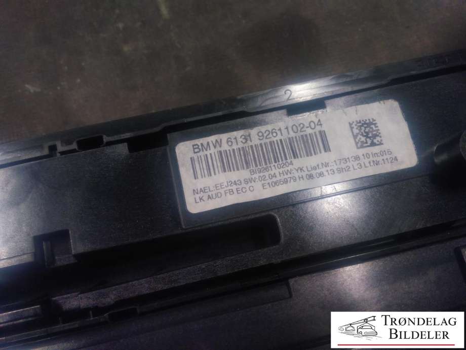 Varmeapparat betjening til BMW 3-Serie 2012-2018 (F30/F31/F34) (F30/F31/F34) (BMW|6131 9251102-04|)