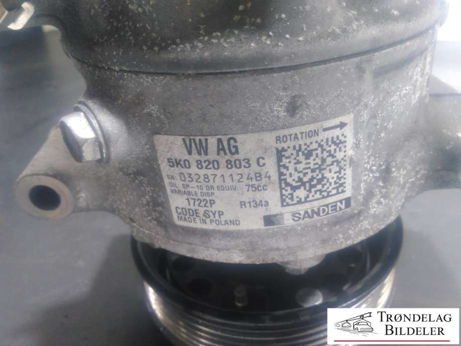 Aircondition kompressor til Škoda Yeti 2014-2017 (Fase 2)  (SANDEN|5Q0820803F|5Q0820803K|890632|5Q0820803D|5Q0820803J|5Q0820803G|1K0820803A|1K0820803B|1K0820803H|1K0820803K|1K0820803L|1K0820803M|5Q0820803M|1K0820803G|1K0820803J|1K0820803N|1K0820803P|1K0820803Q|1K0820803S|5K0820803|5K0820803A|5K0820803B|5K0820803C|5K0820803D|5K0820803E|5K0820803F|5K0820803G|5K0820803H|5K0820803J|5K0820803K|5N0820803|5N0820803A/B|5N0820803C|5N0820803D|5N0820803H)