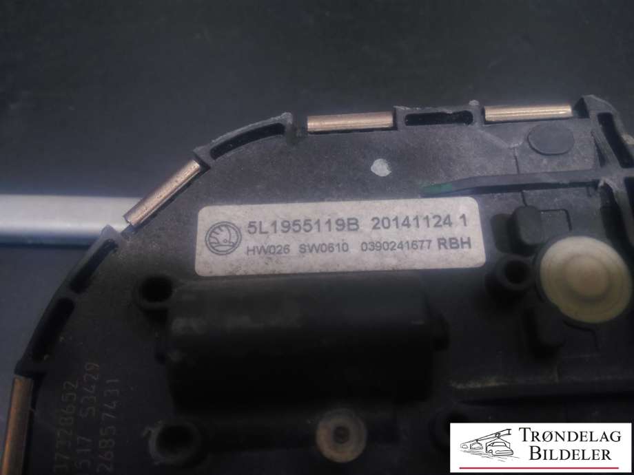 Viskermotor frontrute komplett m/overføring til Škoda Yeti 2014-2017 (Fase 2)  (BOSCH|5L1955119B|1 397 220 654|)