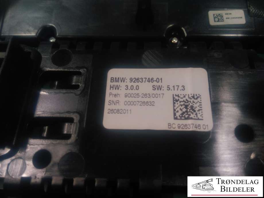 Varmeapparat betjening til BMW 5-Serie 2010-2017 (F10/F11) (F10/F11) (9263746-01|)