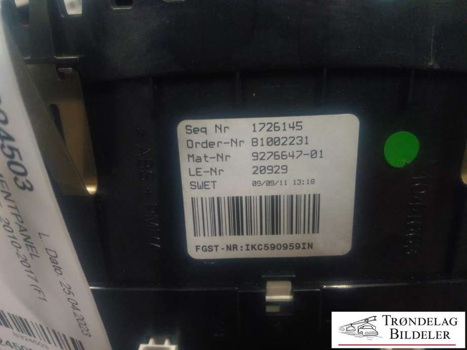 Instrumentpanel til BMW 5-Serie 2010-2017 (F10/F11) (F10/F11) (81002231|9276647-01|)