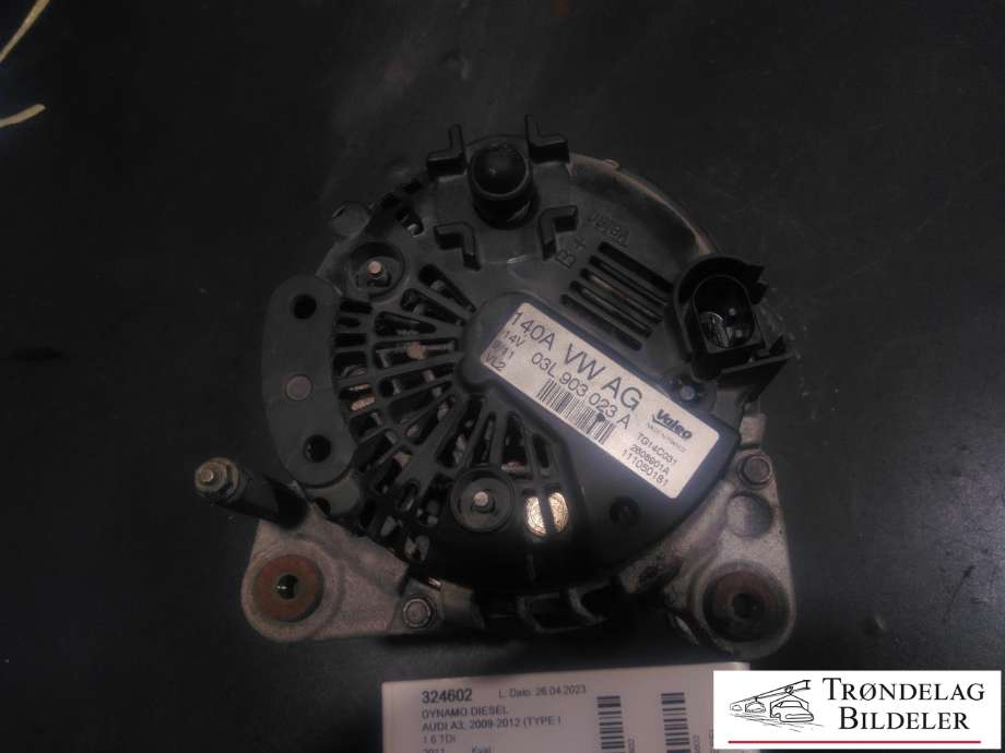 Dynamo diesel til Audi A3 2009-2012 (Type II, Fase 2)  (VALEO|03L 903 023 A|)
