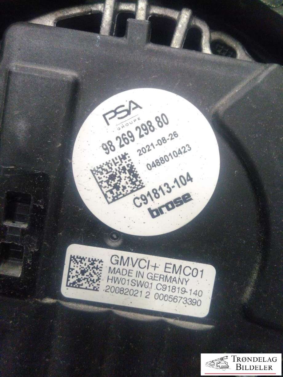 Kjølevifte elektrisk til Citroën ë-C4 2020-->>  (9826929880|091823101|)