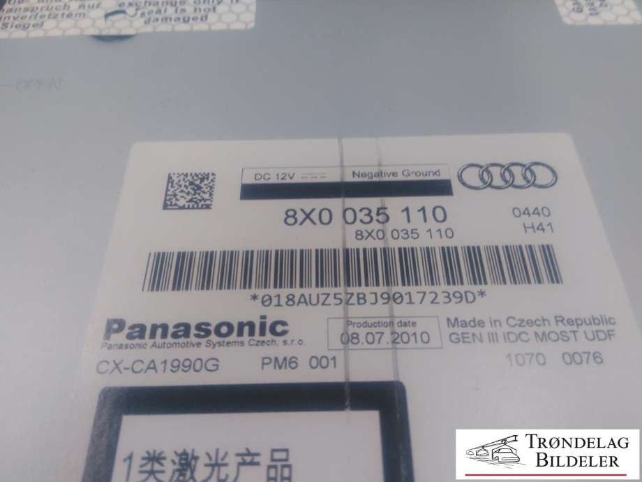 Bilstereo CD-veksler til Audi A4 2007-2014 (Type IV) (B8) (B8) (8X0 035 110|)