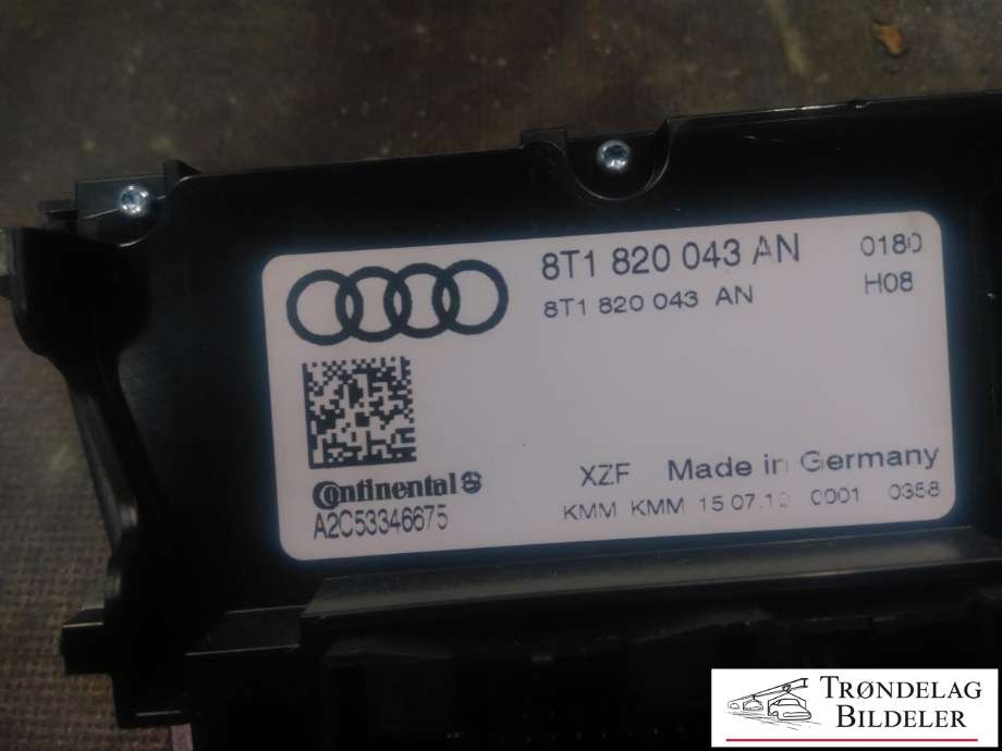 Varmeapparat betjening til Audi A4 2007-2014 (Type IV) (B8) (B8) (8T1 820 043 AN|)