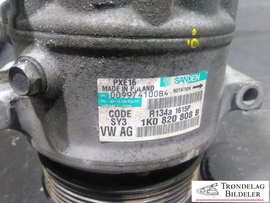 Aircondition kompressor til Škoda Superb 2008-2015 (Type II)  (SANDEN|5Q0820803F|5Q0820803K|890632|5Q0820803D|5Q0820803J|5Q0820803G|1K0820803A|1K0820803B|1K0820803H|1K0820803K|1K0820803L|1K0820803M|5Q0820803M|1K0820803G|1K0820803J|1K0820803N|1K0820803P|1K0820803Q|1K0820803S|5K0820803|5K0820803A|5K0820803B|5K0820803C|5K0820803D|5K0820803E|5K0820803F|5K0820803G|5K0820803H|5K0820803J|5K0820803K|5N0820803|5N0820803A/B|5N0820803C|5N0820803D|5N0820803H)