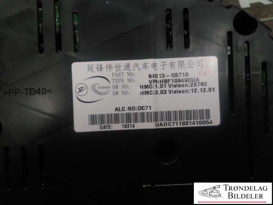 Instrumentpanel til Kia Niro 2016-2021 (94013-G5710|)