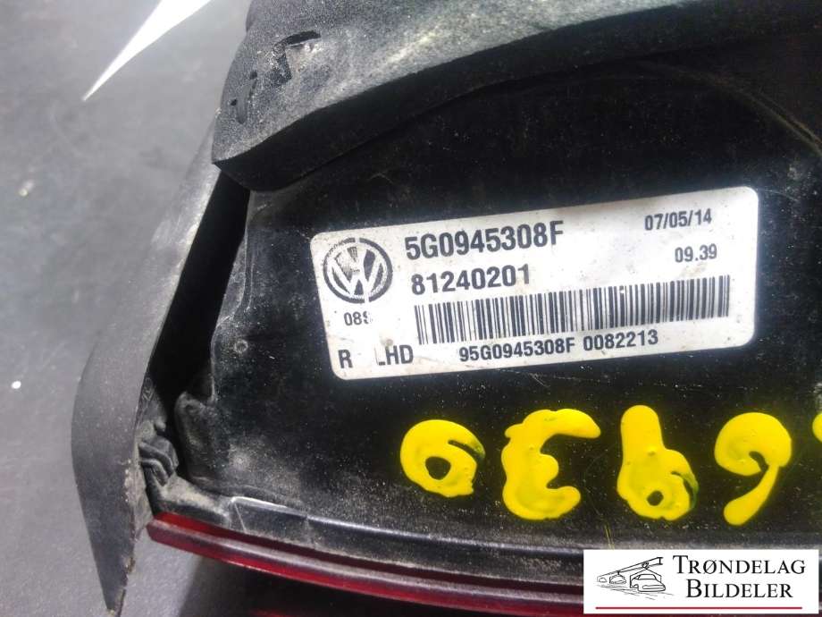 Baklykt høyre indre til VW e-Golf 2014-2017 (Fase 1)  (5G0 945 308 F|81240201|)
