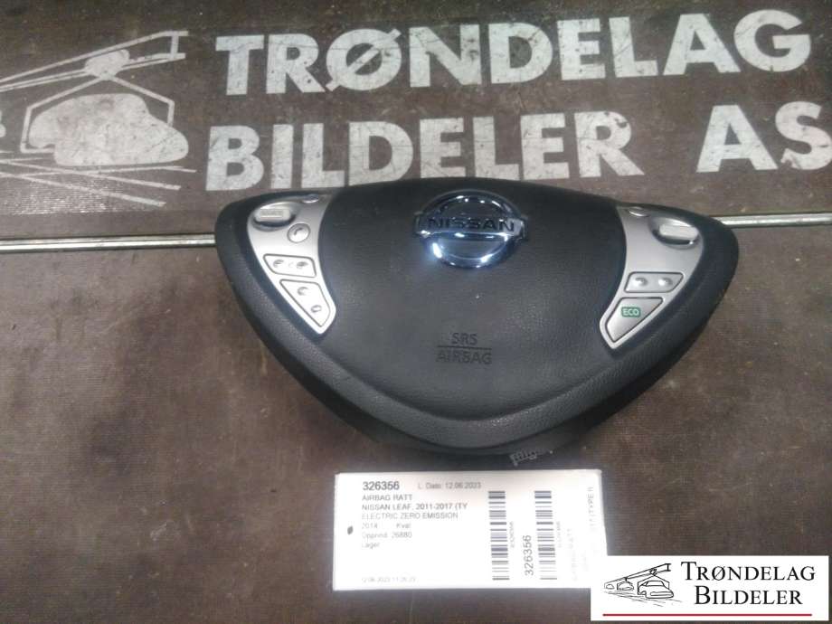Airbag rattpute til Nissan Leaf, 2011-2017 (Type I)  (98510-3NL0B)