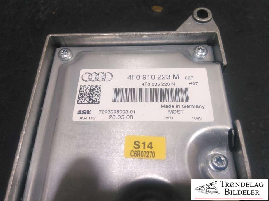 Bilstereo forsterker til Audi A6 2008-2011 (Type III, Fase 2) (C6) (C6) (ASK|4F0 910 223M|7203008003-01|)