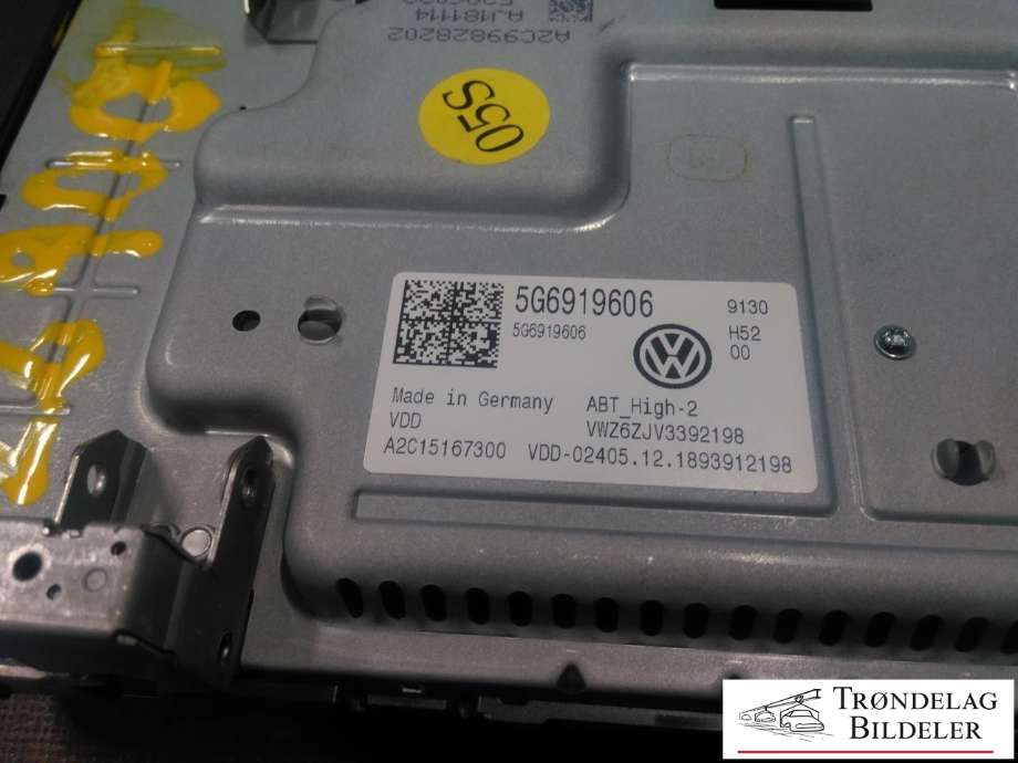 Multimedia display (MCU - Media Controller Unit) til VW e-Golf 2017-2020 (Fase 2)  (5G6919606|)
