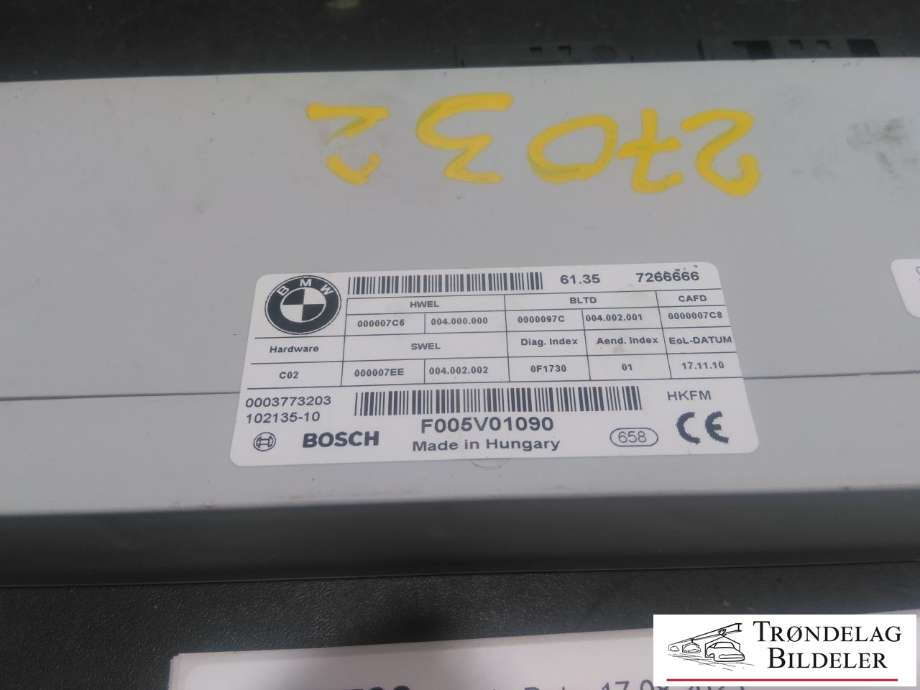 Styreenhet diverse til BMW 5-Serie 2010-2017 (F10/F11) (F10/F11) (BOSCH|F005V01090|61.35 7266666|)