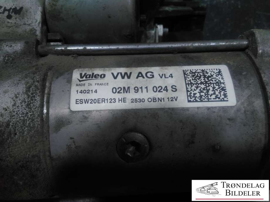 Starter diesel til Škoda Octavia 2013-2016 (Type III, Fase 1)  (VALEO|02M 911 024 S|)