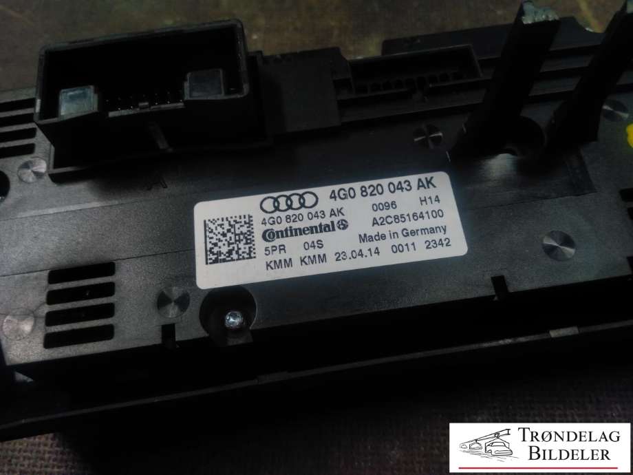 Varmeapparat betjening til Audi A6 2014-2018 (Type IV, Fase 2) (C7) (C7) (CONTINENTAL|4G0 820 043 AK|)