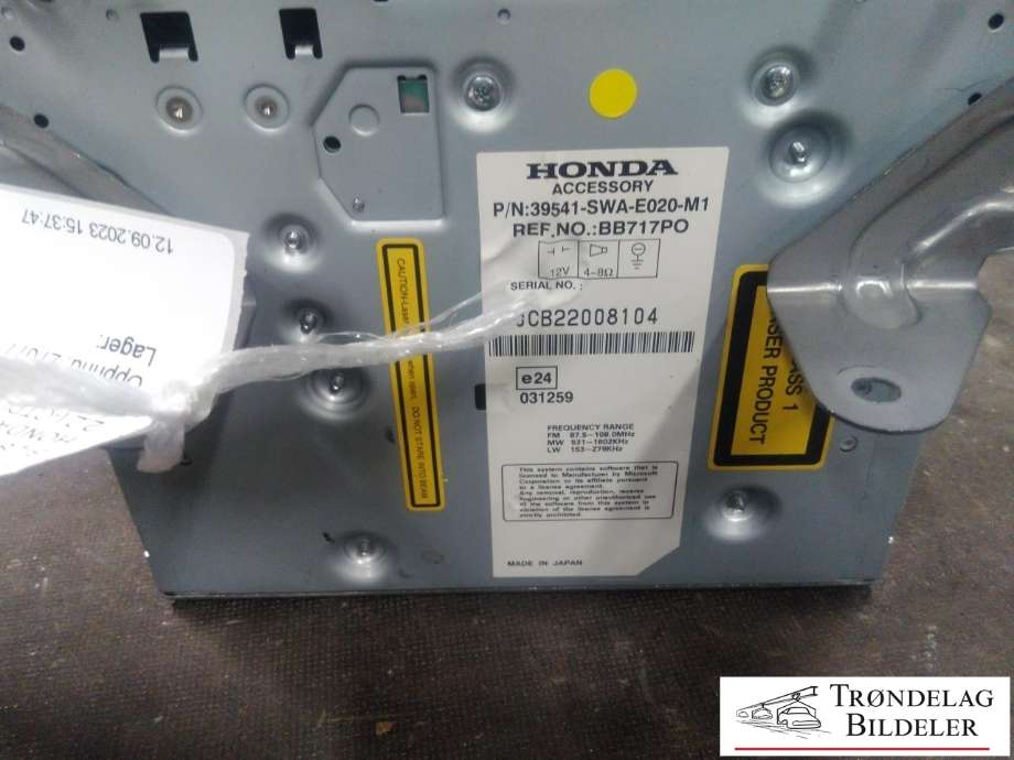 Bilstereo navigasjon til Honda CR-V 2007-2012 (Type III) (JCB22008104|)