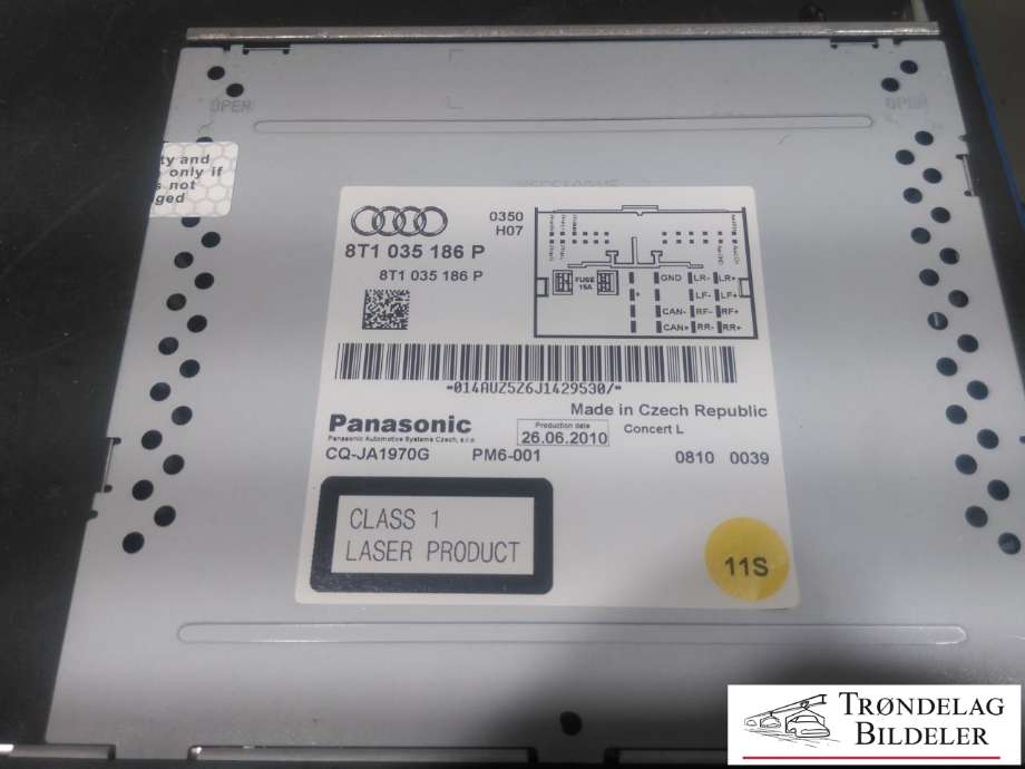 Bilstereo til Audi A5 2007-2016 (Type I) (8T1057186P|8T1035186P|8T1057186PX)