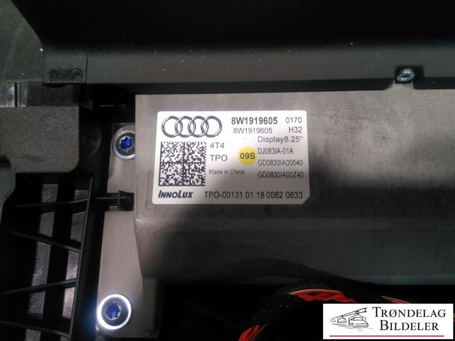 Bilstereo navigasjon skjerm til Audi A4, Allroad 2016-->> (Type II) (B9) (B9) (8W1919605|)