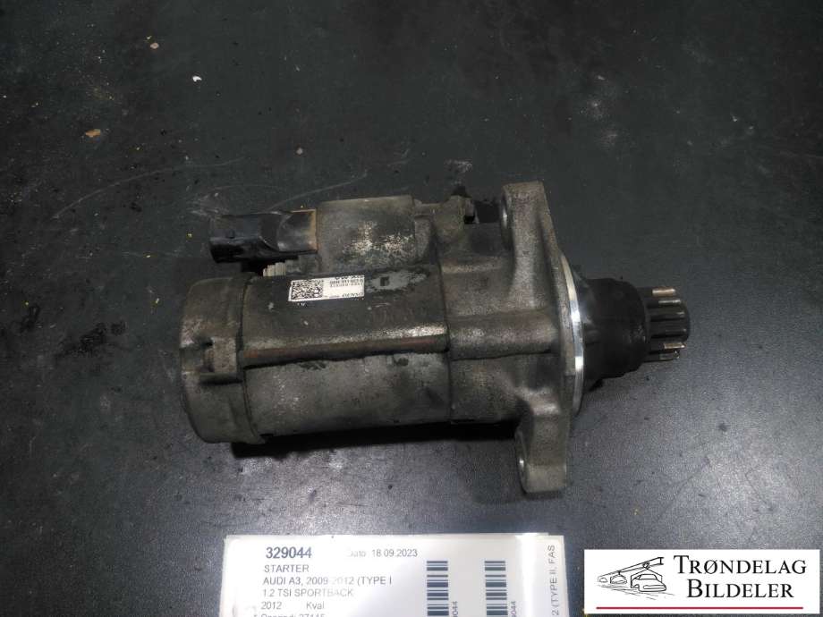 Starter til Audi A3, 2009-2012 (Type II, Fase 2)  (VW AG|0AH 911 023 G)