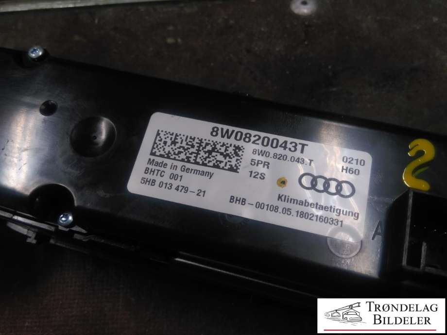Varmeapparat betjening til Audi A4, Allroad 2016-->> (Type II) (B9) (B9) (8W0 820 043 T|)