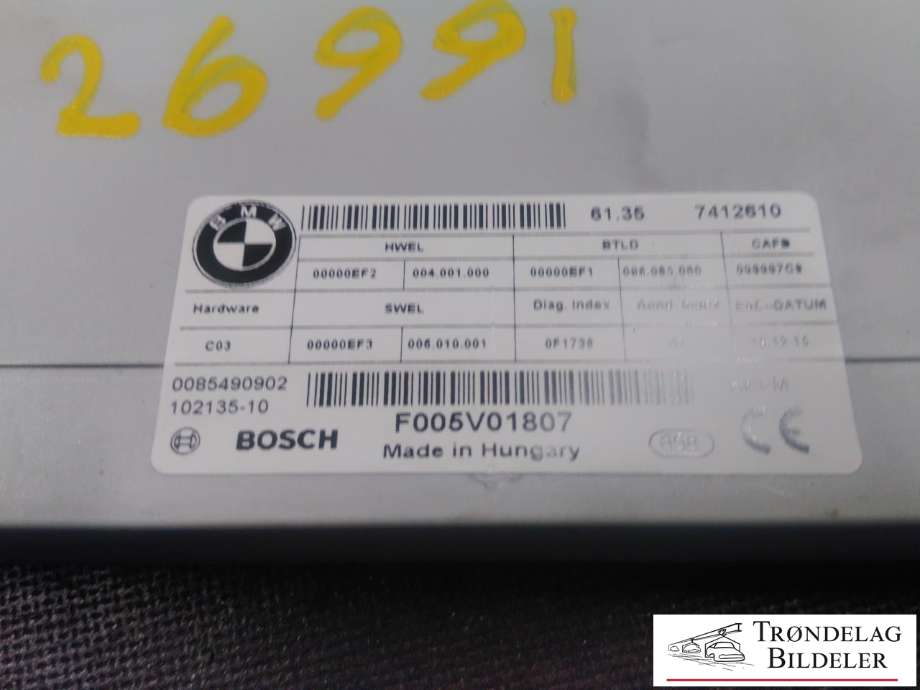 Styreenhet elektrisk bakluke til BMW 3-Serie 2012-2018 (F30/F31/F34) (F30/F31/F34) (7412610|F005V01807|)