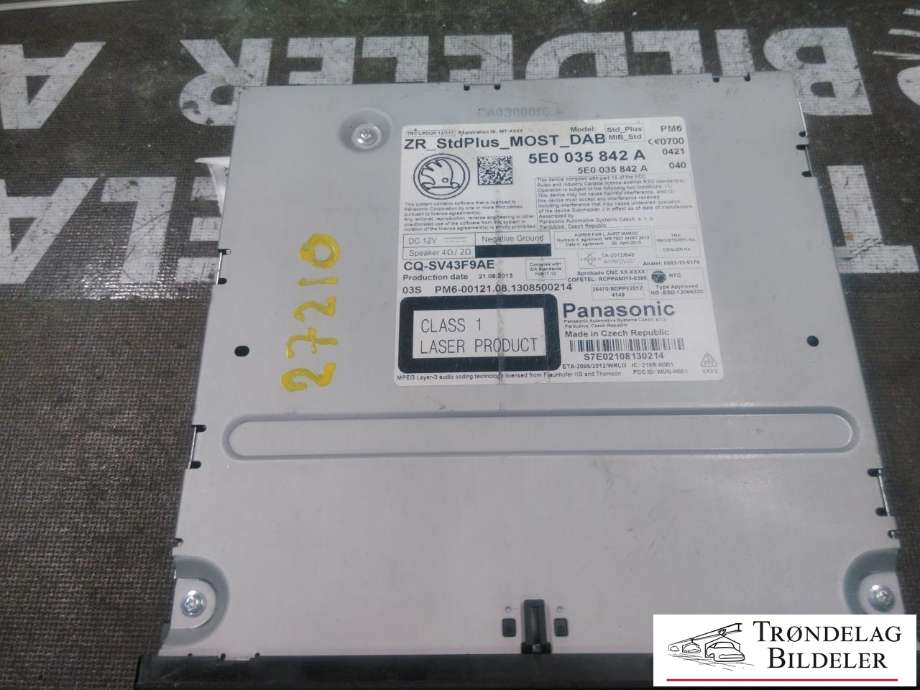 Bilstereo til Škoda Octavia 2013-2016 (Type III, Fase 1)  (5E0 035 842 A|)