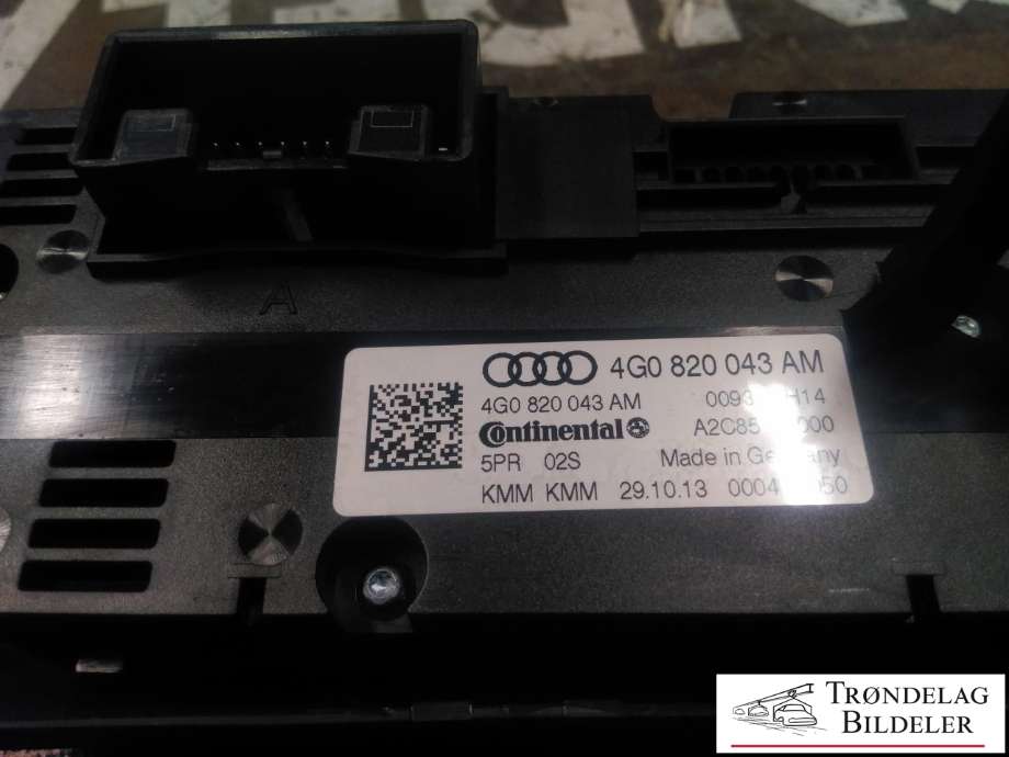 Varmeapparat betjening til Audi A6 2011-2014 (Type IV, Fase 1) (C7) (C7) (4G0 820 043 AM|)