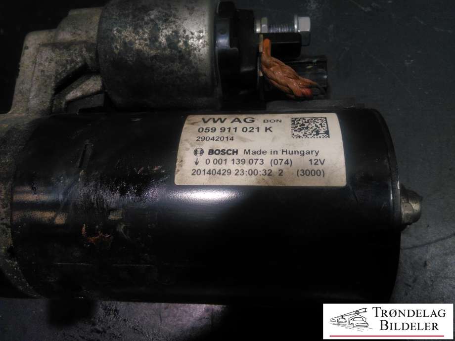 Starter diesel til Audi A6 2014-2018 (Type IV, Fase 2) (C7) (C7) (VW AG|059 911 021 K|0 001 139 073|)