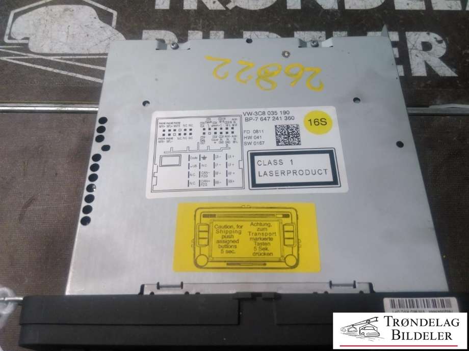 Bilstereo til VW Passat 2011-2015 (B7) (B7) (3C8 035 190|7 647 241 360|)