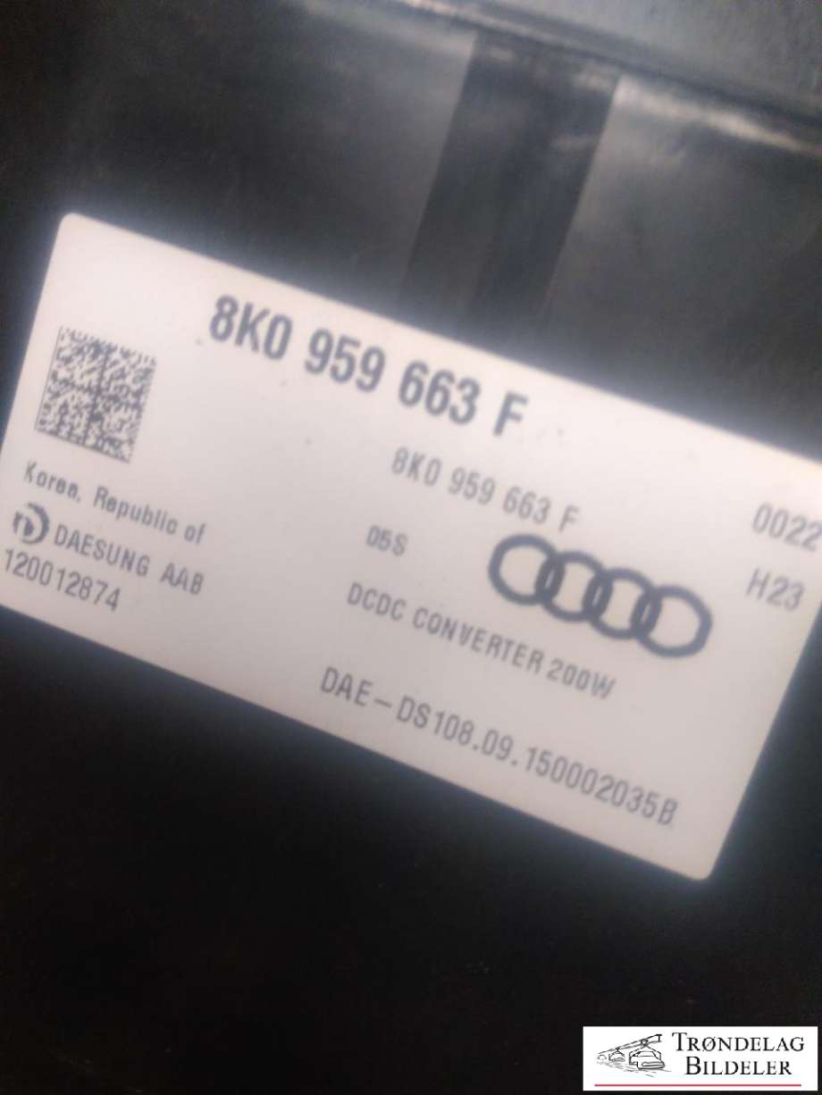 Styreenhet diverse til Audi A6 2014-2018 (Type IV, Fase 2) (C7) (C7) (8K0959663F|)