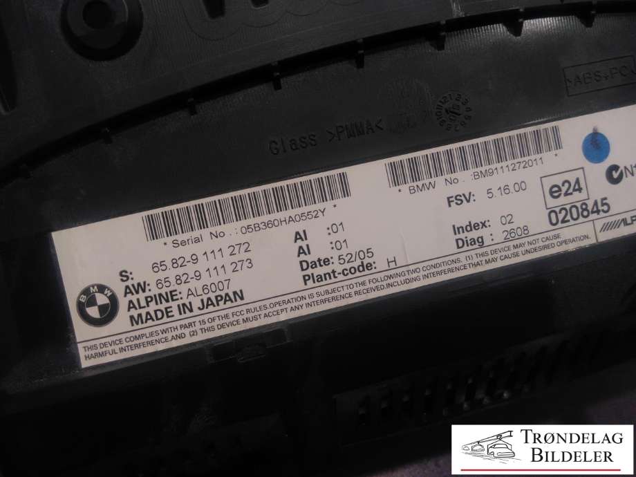 Instrument diverse til BMW 5-Serie 2003-2010 (E60/E61) (E60/E61) (65.82 - 9 111 272|65.82 - 9 111 273|)