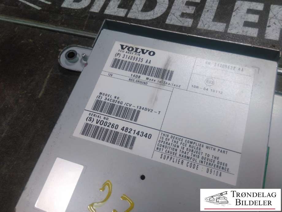 Bilstereo forsterker til Volvo V70 2014-2016 (Type III, Fase 2) (31409935 AA|V00260 48214340|)