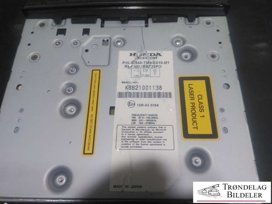 Bilstereo til Honda Insight 2009-2013  (KBB21001138|)