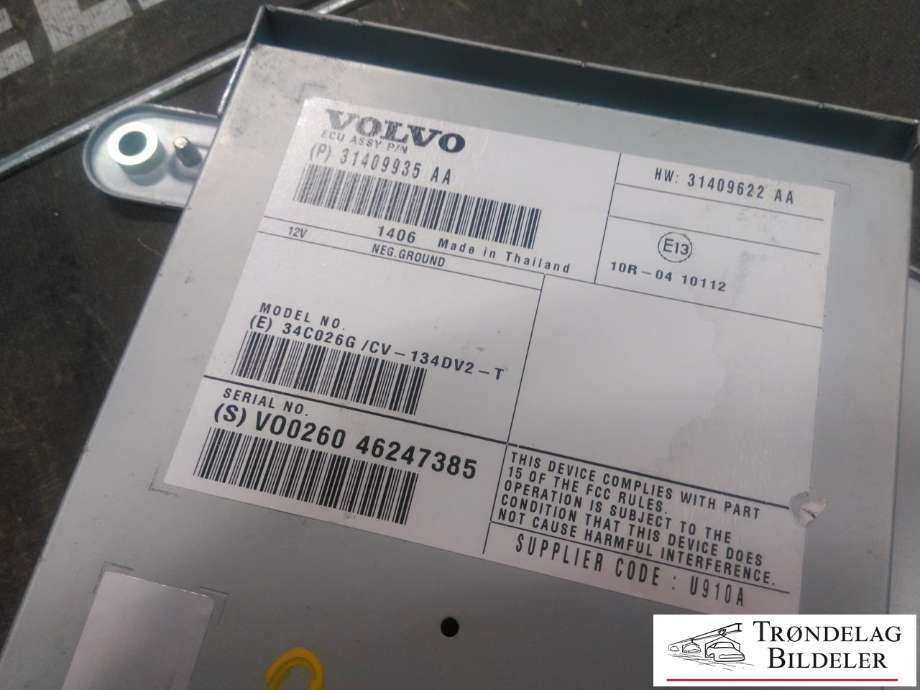 Bilstereo diverse til Volvo XC70 2014-2016 (Type II, Fase 2)  (VOLVO|31409935 AA|)