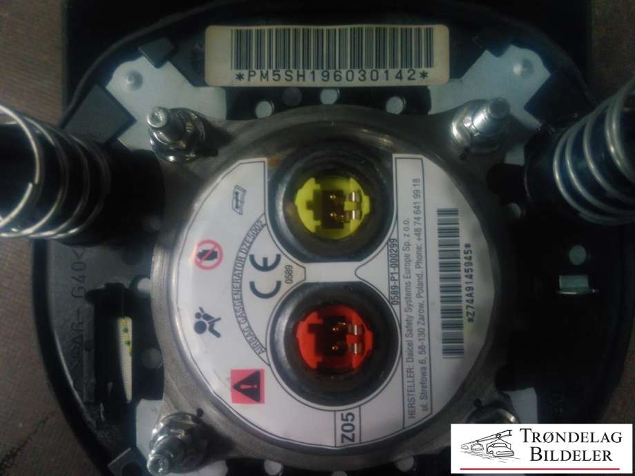 Airbag rattpute til Nissan Leaf 2018-->> (Type II)  (K85105SH0A|K85105SH1A|985105SH1A)