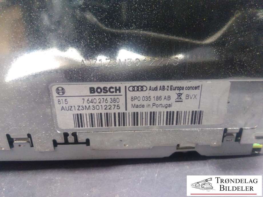 Bilstereo til Audi A3 2009-2012 (Type II, Fase 2) (BOSCH|8P0 035 186 AB|)