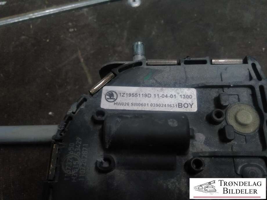 Viskermotor frontrute komplett m/overføring til Škoda Octavia 2009-2013 (Type II, Fase 2)  (1Z1955119D|)
