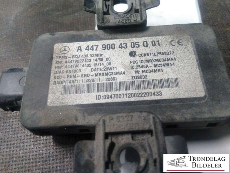 Sensor dekktrykk til Mercedes V-Klasse 2014-->> (W447) (W447) (A 447 900 43 05|)